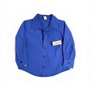 Old Navy Boys Blue Button-Up Shirt Size 3T Long Sleeve NWT